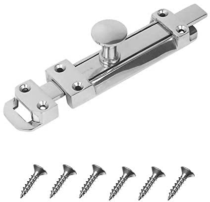 TERF® Heavy Duty Polished Chrome Door Bolt 100mm [4''] Surface Mounted Sliding Durable Door Lock Bolts Ideal for Securing Internal External Doors and Multi Purpose Use - 100mm