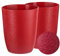 Tymar Blumentopf, 2er-Pack, Orchideentopf, Blumenkübel für Orchidee, Pflanzentopf aus Kunststoff, Moderne, schlanke, Runde Form (Rot, ø 16 cm)