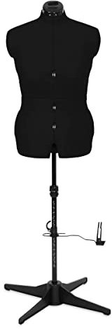 Sewing Online Verstellbare Schneiderpuppe, 8-teilig, Schlichtes Schwarz, Größe M (UK 16–22)