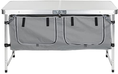 Haushalt International Campingtisch Camping Tisch Alu Wohnmobil Campinküche höhenverstellbar faltbar, 120 x 47 x 70cm