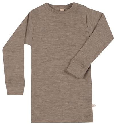 DILLING Baby Merino Wool Long Sleeve Top Brown Melange 86