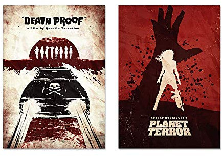 Fan Art Poster Kompatibel Mit Quentin Tarantino Death Proof und Planet Terror Poster, 2 Poster