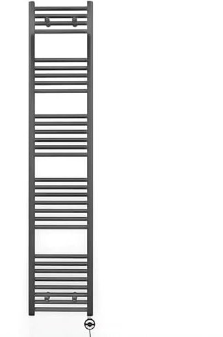 Myhomeware 300mm Wide Anthracite Grey Electric Bathroom Heated Towel Rail Thermostatic Warmer Radiator Precise Control (300 x 1700 mm (BTU: 2120))