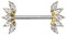 beyoutifulthings Brustwarzen-piercing Kristall-Fächer Zirkonia Clear Brust-piercing Nippel-piercing Chirurgenstahl Gold Roségold Stab 1,6/16mm
