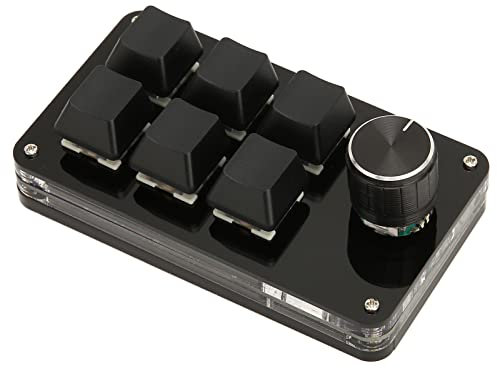 Programmierbare Tastatur mit 6 Tasten, USB-Tastatur mit 6 Tasten und Knopf, Mechanische Gaming-PC-Tastaturen mit Software, Einhand-Gaming-Tastatur für Büro, Musik, Medien,