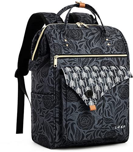Lekesky Rucksack Damen Laptop Rucksack 15,6 Zoll Schulrucksack Daypack mit Anti Diebstahl Tasche für Rei