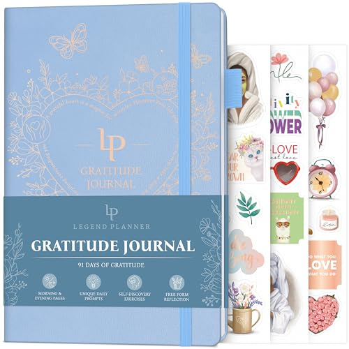 Legend Gratitude Journal – Daily Journal for Positivity & Happiness – Grateful Notebook to Write In – Thankful Affirmation Journal (Periwinkle)