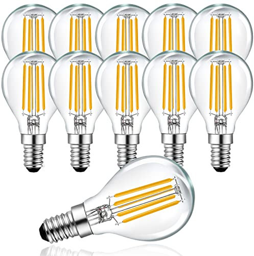 Belaufe LED Glühbirne E14 Dimmbar, 4W warmweiß LED Lampe Tropfenform LED Filament, E14 Vintage LED Leuchtmittel ersetzt 30 Watt Glühbirne, G45 2700 Kelvin warmweiss Klar, 10 Stück