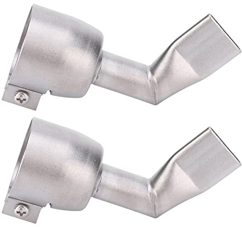 Dioche Heat Gun, 20mm Heat Gun Tips, 2Pcs Heat Gun Nozzles, Flat Welding Gun Nozzle 120 Degree Stainless Steel Hot Air Plastic Weld Torch Accessories