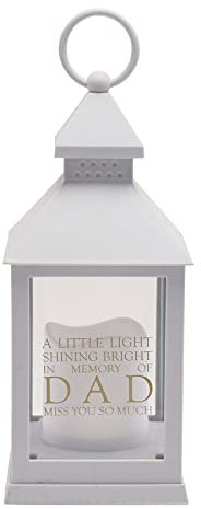 Widdop and Co Grey Graveside Memorial Battery Operated LED Lantern - Dad