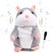 Wishstar Sprechender Hamster，Hamster sprechend，Sprechendes und Wiederholt Kinder Stofftiere,Plüsch Hamster Spielzeug,Geeignet für Kinder Interaktion, Kindergeburtstag Geschenk（Grau）