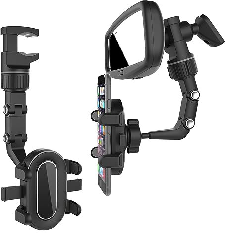 Handy Halterung Auto, Multifunktionale Rückspiegel KFZ Handyhalterung, 360 ° Drehung Telefonhalter für Auto-Rückspiegel, Smartphone Autohalterung Kompatibel, Phone Holder Car mit iPhone Samsung