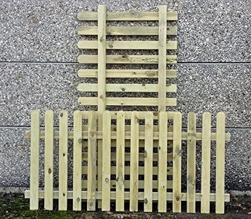 Pack of Two Wooden Picket Garden Fence Panels 90cm (3ft) Tall x 1.8m (6ft) Long - Hand Built Pressure Treated Wood