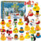 LATERN 2024 Adventskalender, 24 Tage Weihnachts Countdown mit 24 Gummienten Lustiges Duckie Badespielzeug für 3 bis 9 Jahren Kinder Partygeschenk Geschenke Weihnachten Dekoration (32cm x 22cm)