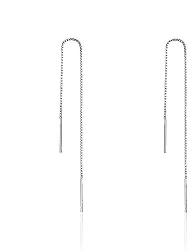 1 paia di Orecchini a catena per donne in 925 argento Semplice Orecchini Pendenti Set Goccia Orecchini a Catena con Nappa Gioielli di Moda Regali di San Valentino