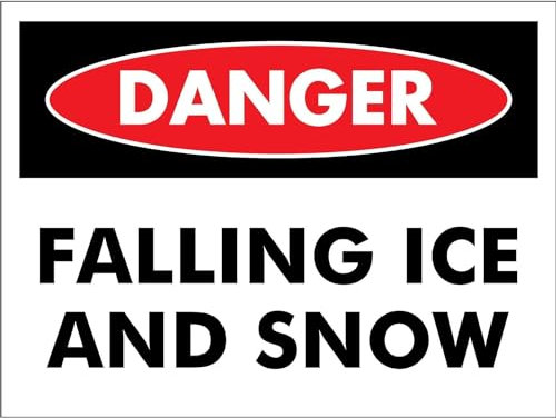 Gefahr Fallendes Eis Und Schnee Warnschild Metall Wanddekoration Gefahrenhinweis Verbotsschild Für Draußen Innen 20X30cm