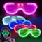 Yomaido Glow Glasses 5pcs, LED Neon Light Up Glasses 5 color Luminous Glasses Shutter Shades Sunglasses for Neon Party Accessories Concert Christmas Birthday New Years Eve Party Decorations（Squal）