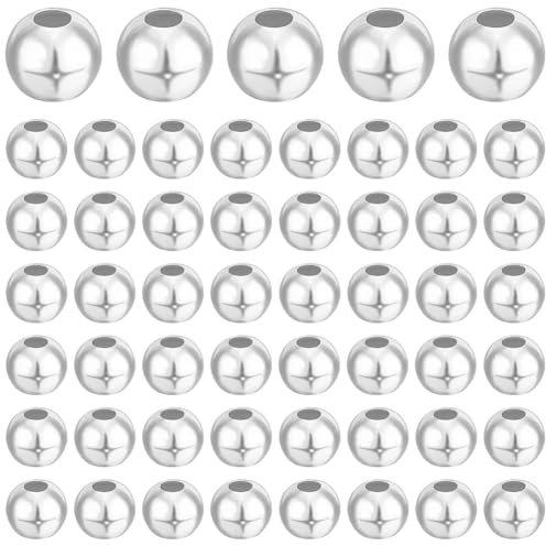 Beebeecraft 1 Box 100 Stück Sterlingsilber Runde Abstandsperlen 2 mm Glatte Lose Perlen Für Die Schmuckherstellung Armbänder Halskette Loch 0.9 mm