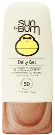 Sun Bum Daily SPF 50 Clear Gel Face Sunscreen - Broad Spectrum Moisturizing Facial Sunscreen with Vitamin E - Vegan and Hawaii 104 Act Compliant (Without Octinoxate & Oxybenzone) - Travel Size 1.7 oz