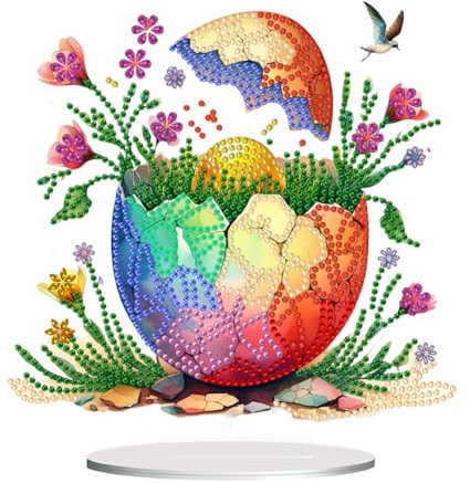 Starnearby DIY Diamond Painting Ostern Deko, Ostern Malerei Ostereier Tischdeko, Diamant Painting Ostereier, Diamant Malerei Frühling Ornamente Festliches Geschenk Ostern (H)