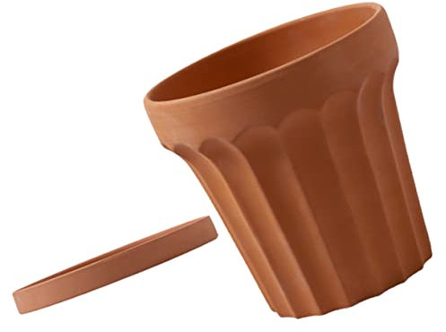 VANZACK Pot De Fleur Exterieur Terre Cuite Pot De Fleur en Céramique Jardinières De Visage D'intérieur Vase Mini-Plantes Succulentes Bassin en Terre Cuite avec Plateau Poterie