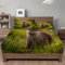 Spanbettlaken 180x200 Otter Spannbetttuch Gras Bettlaken Boxspringbett mit Gummizug Spannbettuch Mikrofaser für Matratzen von 30 cm Mit 2 Kissenbezüge 80x80 cm