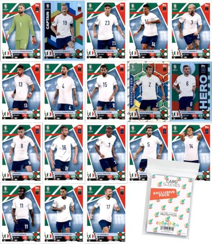 Bundle mit Match Attax UEFA Euro 2024 Germany - Mannschaftspaket - Italien + Exklusive Collect-it Hüllen