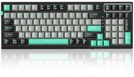 MageGee SKY98 Mechanical Gaming Keyboard, 96% Gasket Hot Swappable Wired Custom Creamy Keyboard with 5-Layer Sound Dampening, RGB Backlit, NKRO for Win/Mac (Dark Elf, Blue Whale Switch)