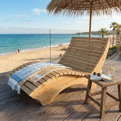 TUGA - Holztech Gartenliege Relaxliege Himmelssofa Ruhe-Vroni (Lärche) 2-teilig stehend Breite 140cm Waldsofa