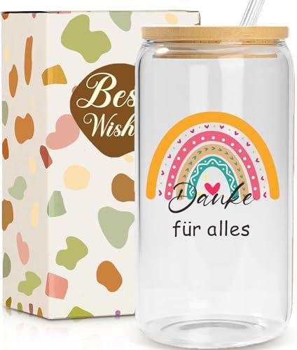 MEIMUCUL Dankeschön Geschenke Klein,Danke Geschenk für Frauen,Danke für Alles Gläser mit Spruch,Kleines Dankeschön Geschenk für Erzieherin,Hebamme,Kollegin,Mitarbeiter,Trauzeugin,Thank You Gift