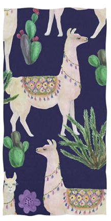 YOUJUNER Große Handtücher Badetuch Vintage Tier Alpaka Badetücher für Dusche Spa Sauna Strand Fitnessstudio