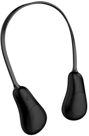 Yssevlon Neck Hanging Wireless Bluetooth Speaker Mini Wearable Neck Hanging Speaker Stereo Portable Outdoor Subwoofer Black