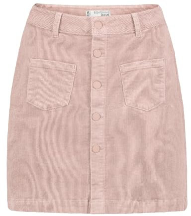 Eight 2 Nine Damen Cord Mini-Rock LETN-085 Cordrock mit sichtbarer Knopfleiste Light Rose S