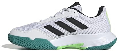 adidas Court Spec 2 Tennis Shoes, Scarpe da Tennis Unisex - Adulto, Ftwr Bianco Nucleo Nero Pure Teal, 45 1/3 EU