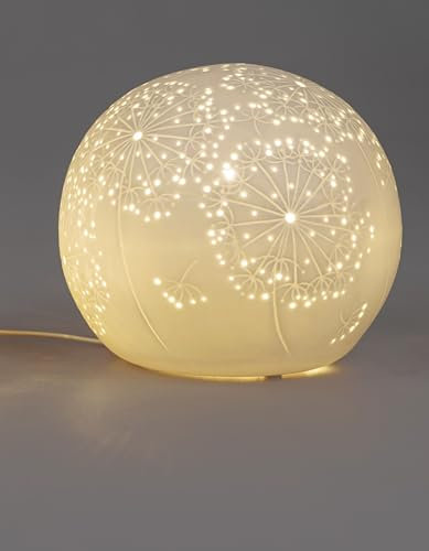 formano Bollweg Lampe Kugel Pusteblume aus Porzellan mit Durchbruch Kugellampe 16cm