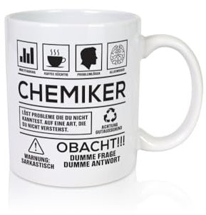 Achtung Probleme Chemiker | Chemie | Labor | Wissenschaft - Tasse Weiss - Kaffeetasse/Geschenk/Familie