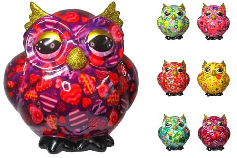 netproshop Spardose Eule aus Keramik Pomme Pidou Klassisch, Tierliebhaber, Dekoration, Innenbereich, ca. 15 x 13 x 15 cm, Auswahl:Purple Heart