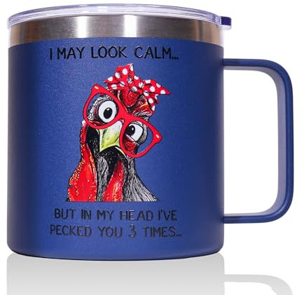 Soyestan Cadeau amusant pour homme et femme – Tasse à café en acier inoxydable de 414 ml, pour amis, papa, maman, collègue, enseignant, Saint-Valentin et Noël (bleu)