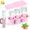 Eiswürfelform Silikon für Stanley Cup Zubehör, 3 Fach Thermobecher Eiswürfelbehälter mit Deckel, BPA Frei, für 20oz 30oz 40oz Tumbler, Cocktails, Whiskey, Getränke, Kaffee (Rosa)