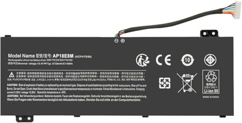 JIMACRO AP18E8M Batteria Compatibile con Acer Nitro 5 AN517-52 AN515-54 AN517-51 Nitro 7 AN715-51 Aspire 7 A715-74G Predator Triton 300 PT315-51 Helios 300 PH315-52 PH315-54(15.4V/58.75Wh)