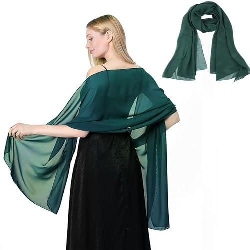 Maxmoc Stola für Abendkleid,Chiffon Schal,Elegant Stola Damen Festlich für Abendkleider Brautkleider Sommer Hochzeit(200 X 70 cm)