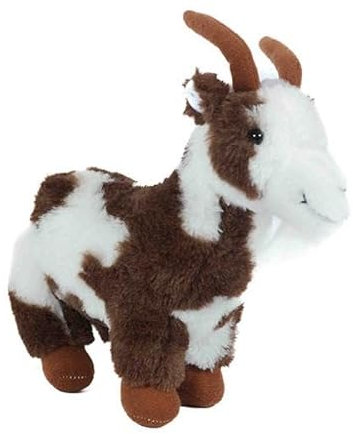 PIA Stofftier Ziege 16 cm, weiß braun gefleckt, Kuscheltier, Plüschtier, Ziegen, Bauernhoftiere
