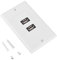 Placa de pared USB Puerto dual USB2.0 Panel de pared de alta fiabilidad resistente resistente al impacto resistente antienvejecimiento estable para la oficina en el hogar