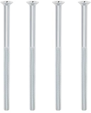 The Lord of the Tools 4 Vis Cruciformes Longues M5 X 80 Mm en Fer Galvanisé pour Portes Composites en PVC Blanc