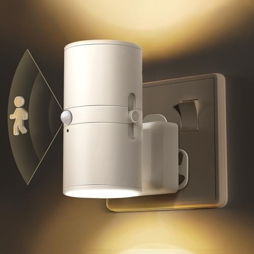 LOHAS-LED Motion Sensor Night Light Plug in, Motion Activated Night Light, 0-100LM Dimmable, 3000K Warm White, Motion Sensor Light Indoor for Bathroom Stairway Hallway Bedroom Kids Elderly, 2 Pack