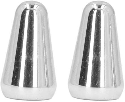 Guitar Pickup Switch Caps 3 Way 5 Way Toggle Switch Knob Tip Replacement Brass Shell PP Plastic Core for ST TL Style Electric Guitars 2PCS (Silver)