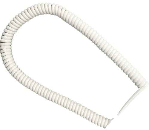 Cable espiral de alambre telescópico, Cable Elástico Espiral Blanco Frío, Eléctrico de Alta Elasticidad Desgaste, Resorte(Stretch 8 Meters)