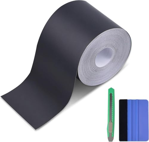 Foneso Film de Protection Seuil de Coffre Noir Mat (10cm x 9m) | Protection Robuste pour Pare-Chocs, Seuils de Porte & Baguettes | Vinyle Autocollant