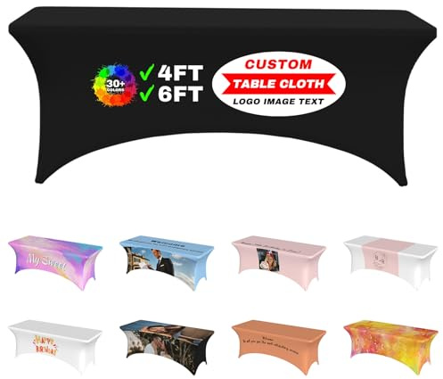 Personalisierte Business-tischdecke mit Firmenlogo Maßgefertigte Tischdecke aus Stretch-Spandex für Business-Messe-Events Geburtstag Hochzeit Jubiläum