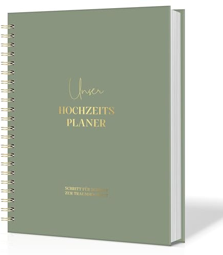 BIROYAL Hochzeitsplaner Deutsch, Wedding Planner mit Checklisten, Zeitplan | Hochwertiges Hardcover & Ringbindung, 160 Seiten 120g Papier, Organizer für Eure Trauung, Tolles Verlobungsgeschenk, DIN A4
